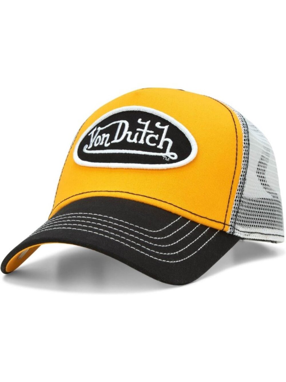 Colorblock Unisex Trucker Hat, Curved Bill Snapback Cap for Casual Style